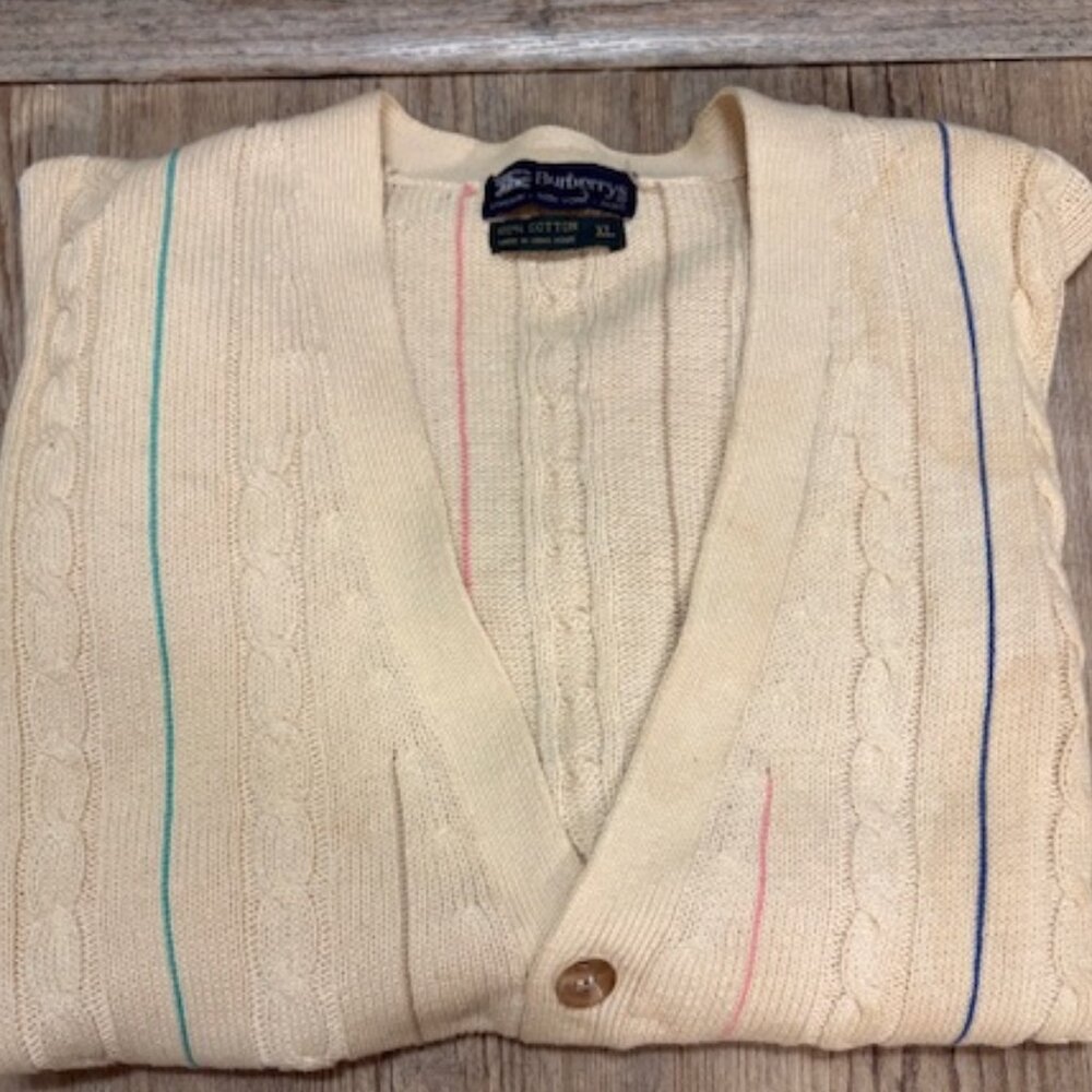 Mens Burberry cardigan sweater. size xl
